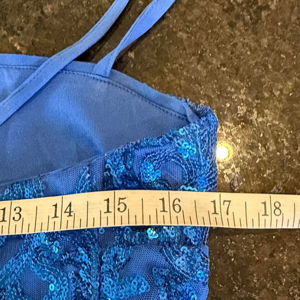 Lulus Divine Energy Royal Blue Sequin Lace-Up A-Line Mini Dress Size XL - Picture 10 of 14